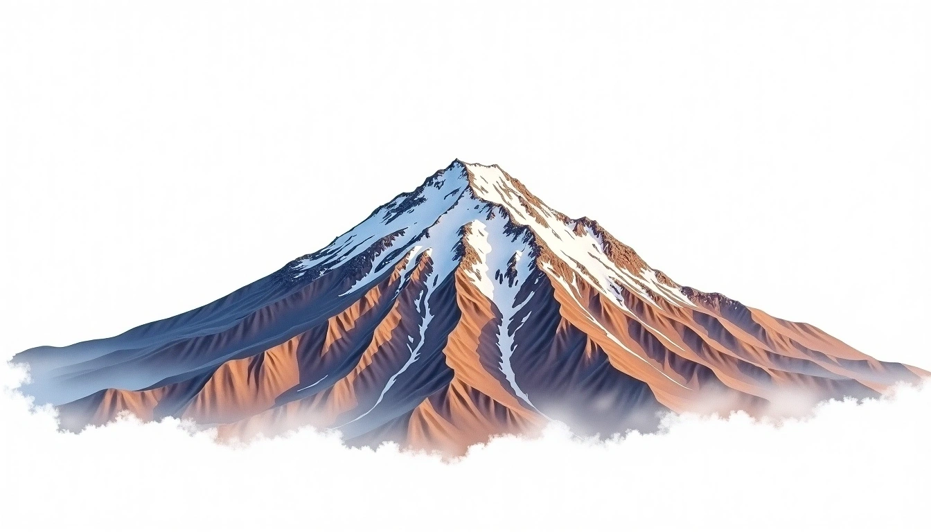 Nevado Colquecruz — 5,630m — Peru — watercolor illustration