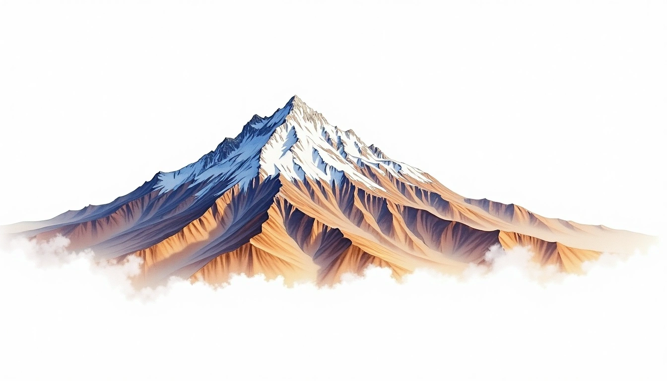 Nevado Condoriri — 5,648m — Peru — watercolor illustration