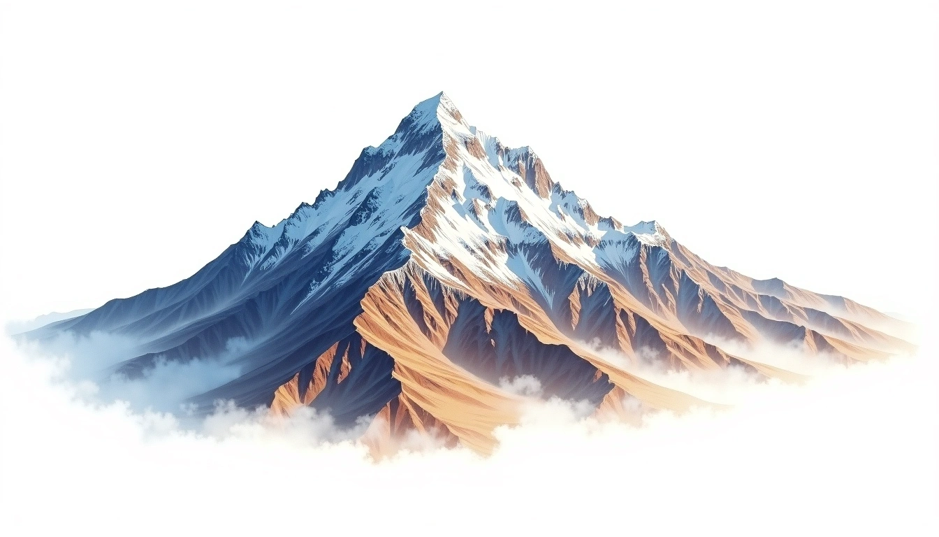 Nevado Copa — 6,188m — Peru — watercolor illustration