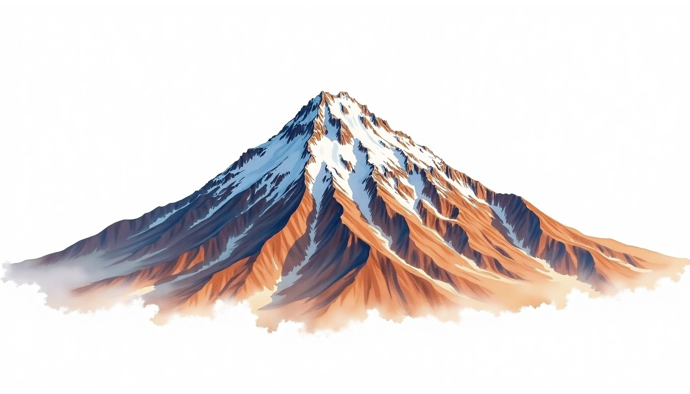 Nevado Cuyoc — 5,550m — Peru — watercolor illustration