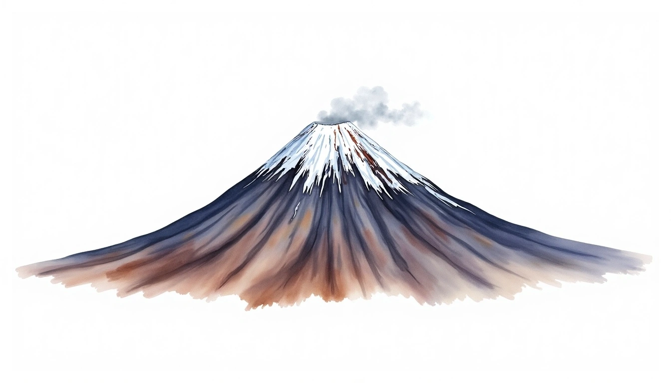 Nevado del Tolima — 5,215m — Colombia — watercolor illustration