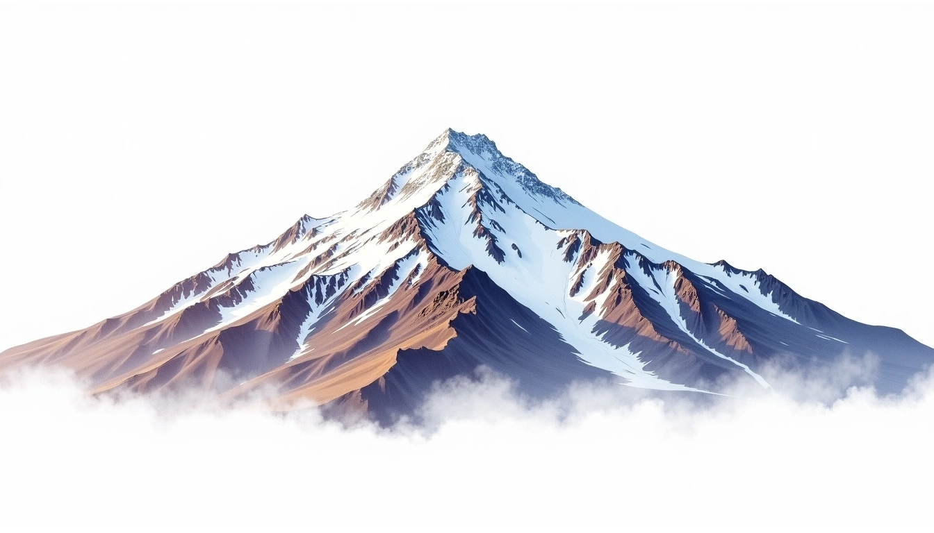 Nevado Huandoy — 6,395m — Peru — watercolor illustration