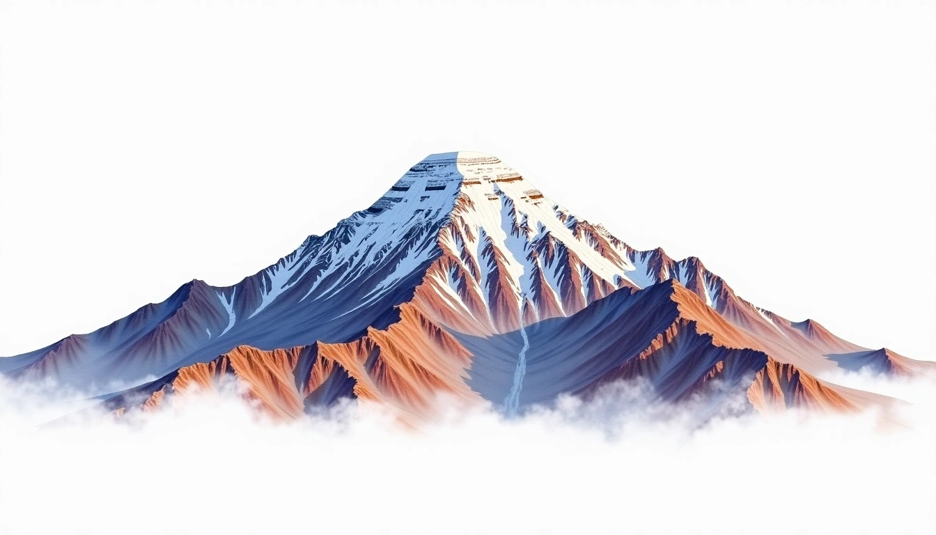Nevado Jatunhuma — 5,720m — Peru — watercolor illustration