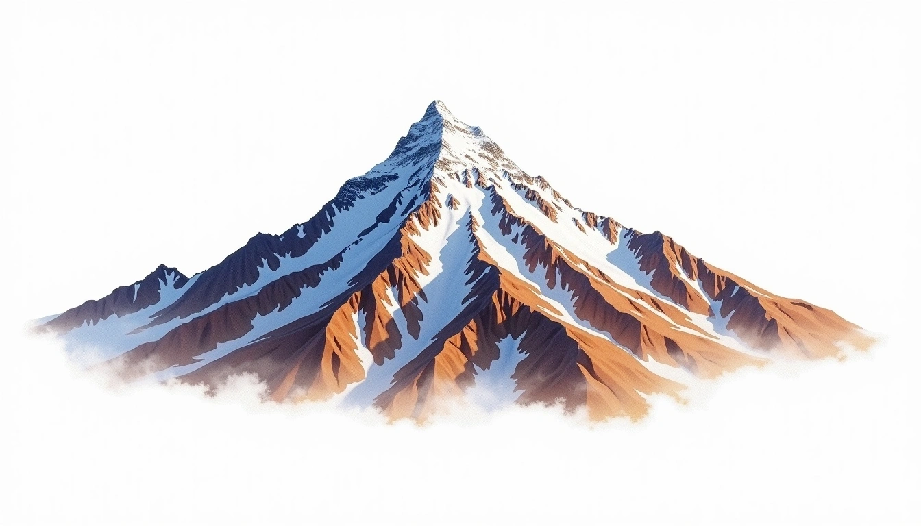 Nevado Kasiri — 5,589m — Bolivia — watercolor illustration