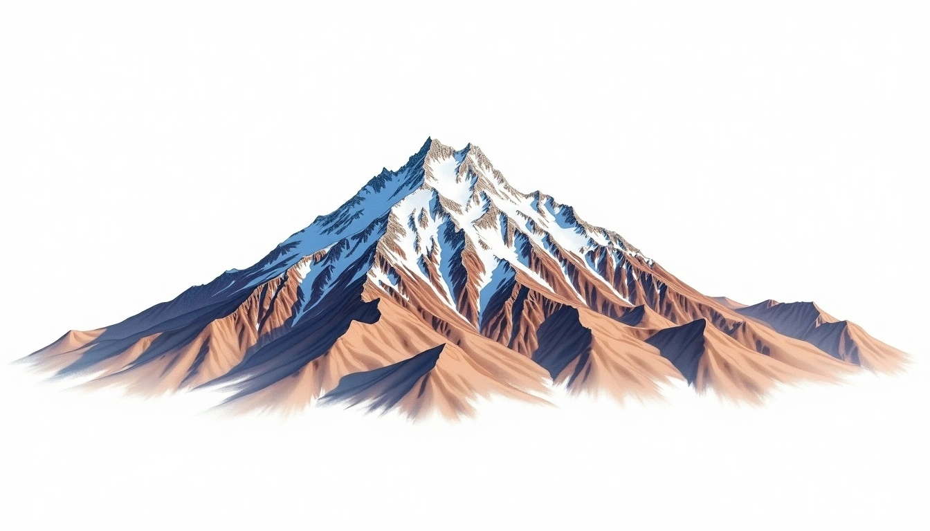 Nevado Mururata — 5,869m — Bolivia — watercolor illustration
