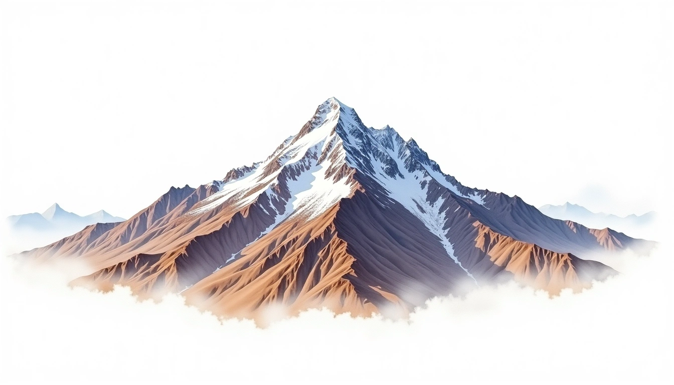 Nevado Ocshapalca — 5,888m — Peru — watercolor illustration