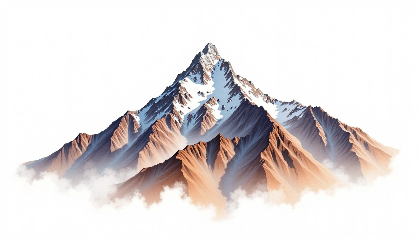 Nevado Pichu Pichu — 5,664m — Peru — watercolor illustration