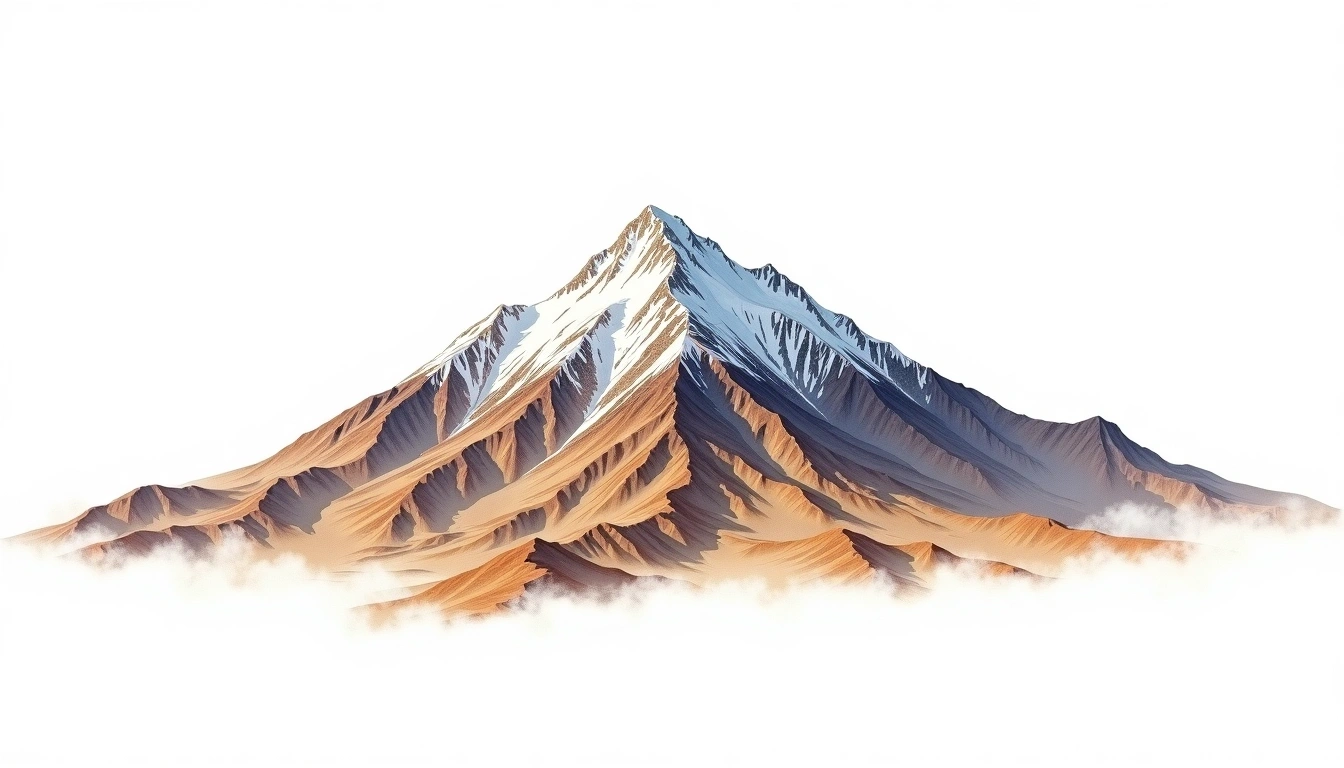 Nevado Pisco — 5,752m — Peru — watercolor illustration