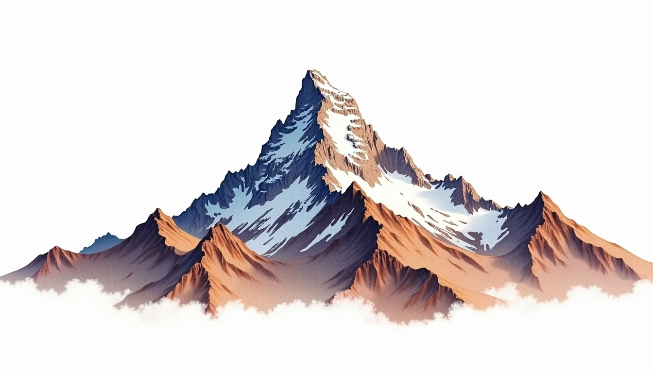 Nevado Quelccaya — 5,680m — Peru — watercolor illustration