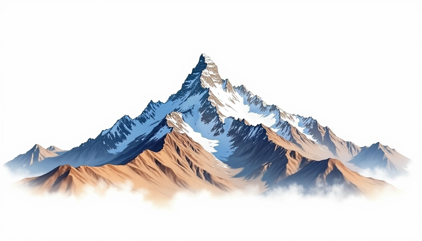Nevado Rasac — 6,017m — Peru — watercolor illustration
