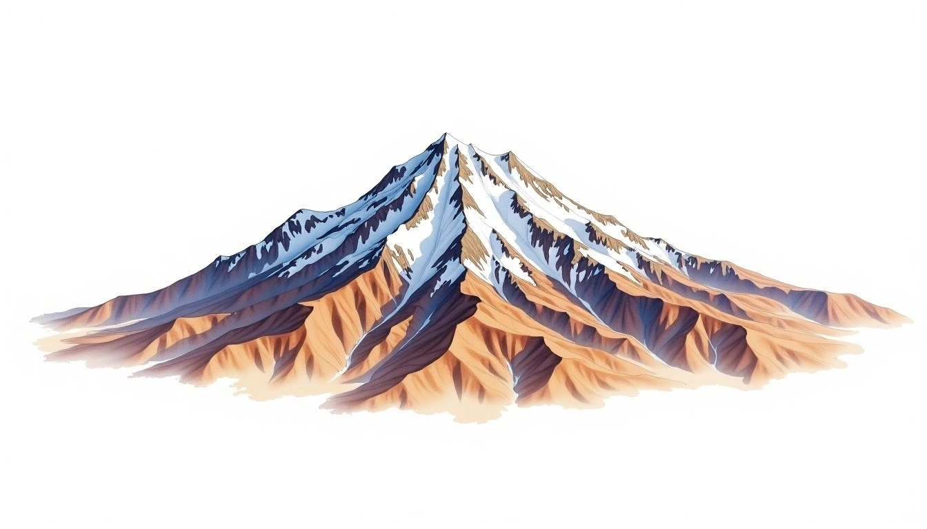 Nevado Rinrijirca — 5,810m — Peru — watercolor illustration