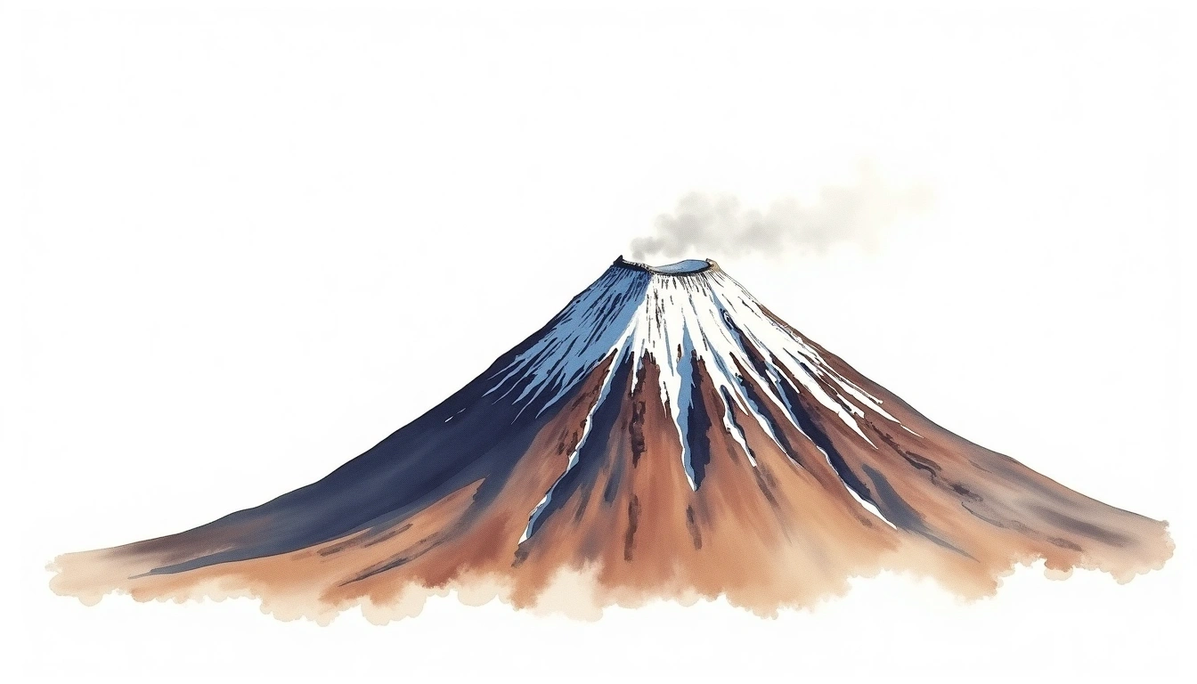 Nevado Sajama — 6,542m — Bolivia — watercolor illustration