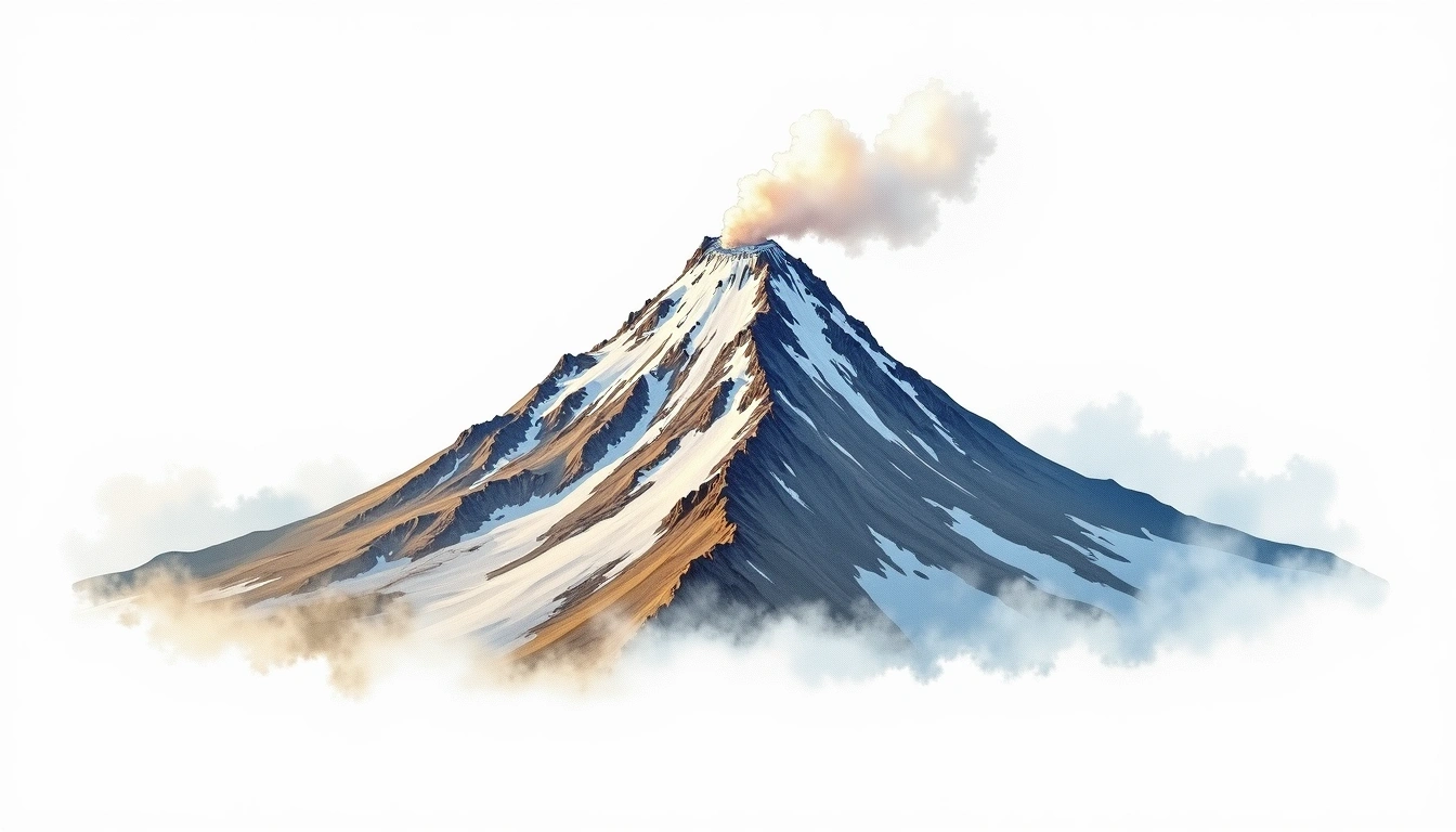 Nevado Santa Isabel — 4,965m — Colombia — watercolor illustration