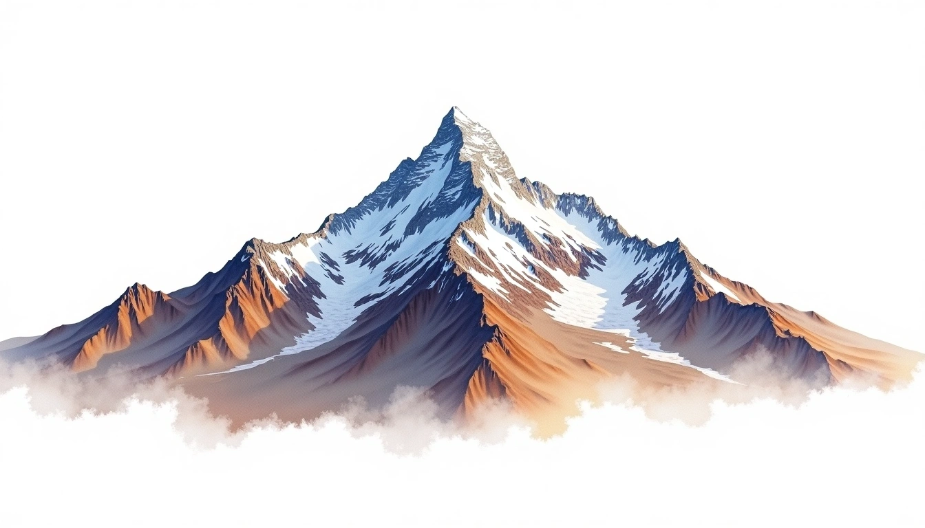 Nevado Sarapo — 6,127m — Peru — watercolor illustration