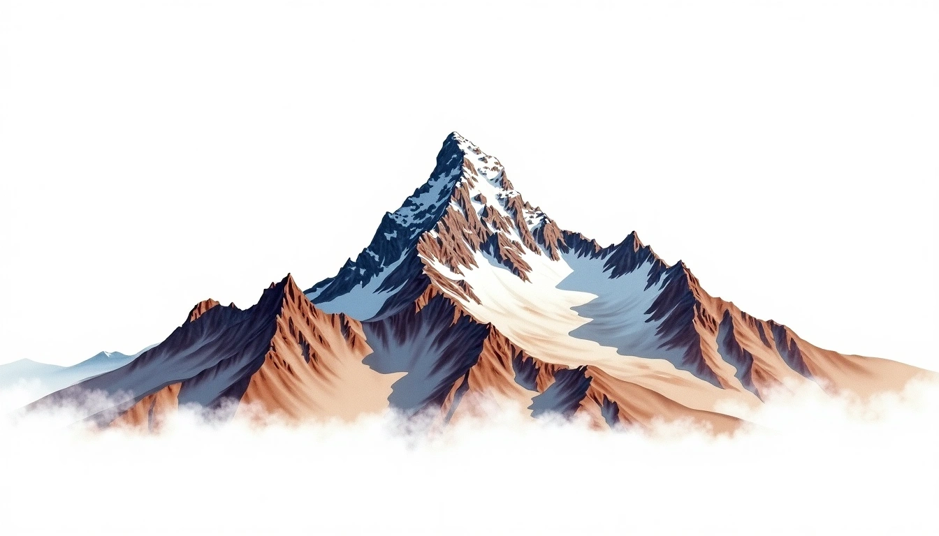 Nevado Tata Sabaya — 5,430m — Bolivia — watercolor illustration