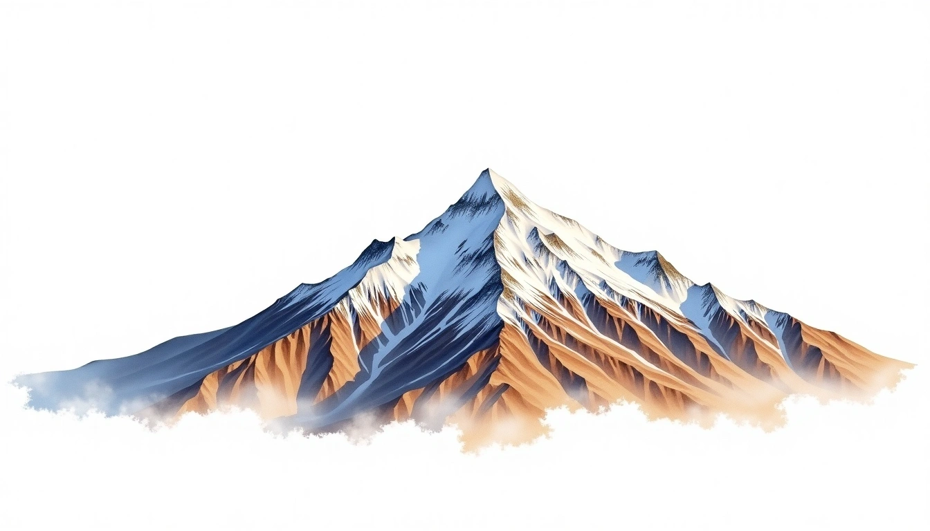 Nevado Trapecio — 5,653m — Peru — watercolor illustration