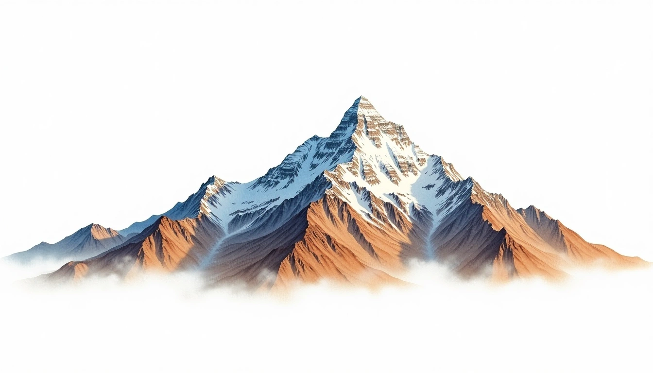 Nevado Tres Cruces — 6,749m — Chile — watercolor illustration