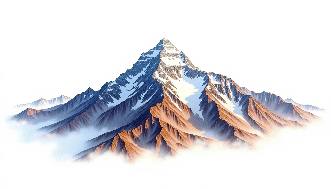 Nevado Tuni — 5,870m — Bolivia — watercolor illustration