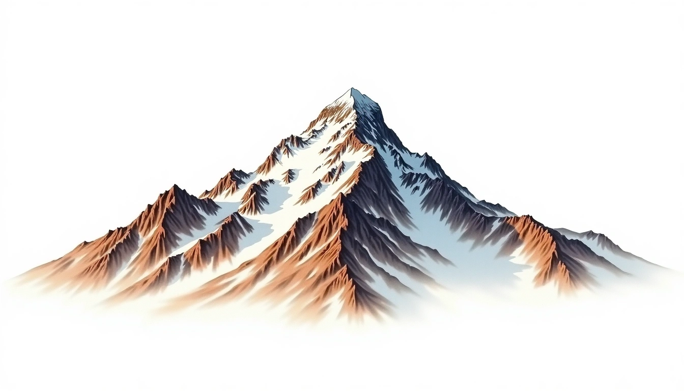 Nevado Tutupaca — 5,780m — Peru — watercolor illustration