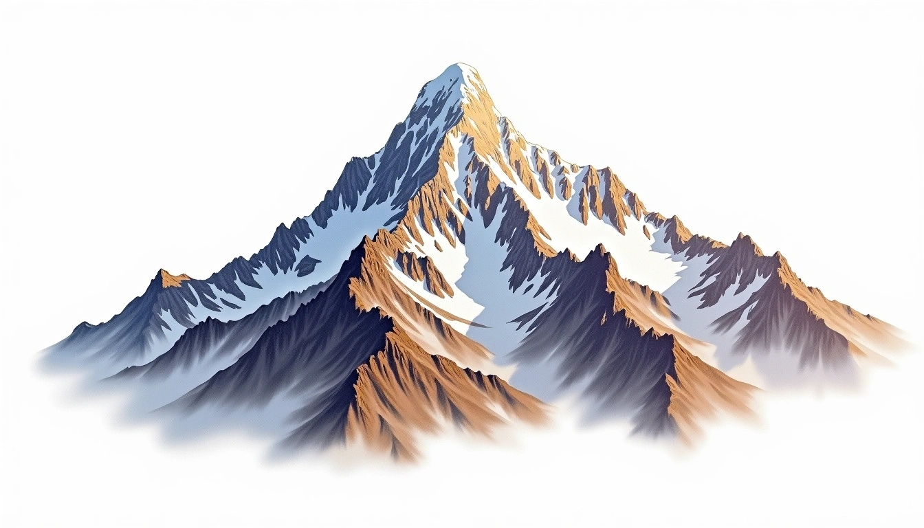 Nevado Ubinas — 5,672m — Peru — watercolor illustration