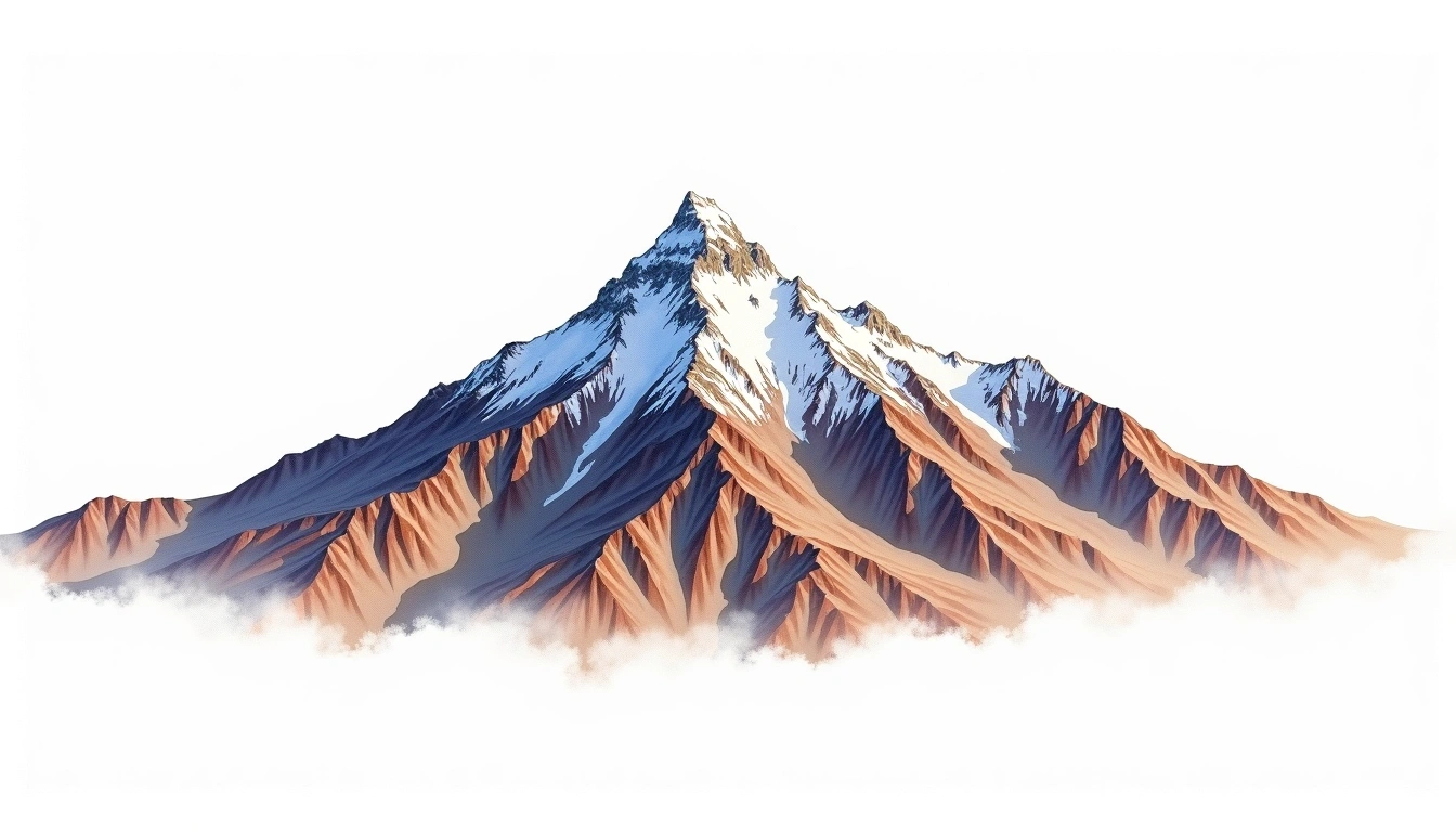 Nevado Ulta — 5,875m — Peru — watercolor illustration