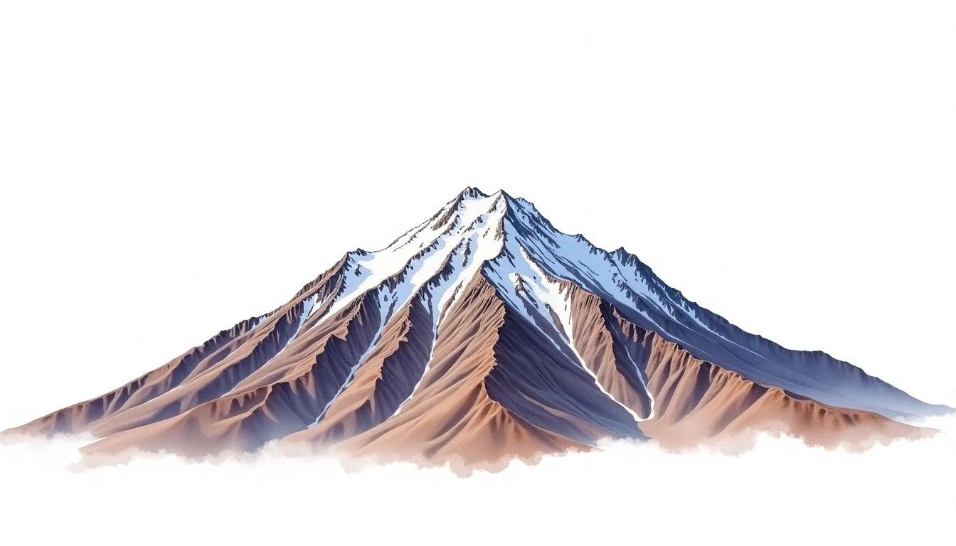 Nevado Yanacocha — 5,470m — Peru — watercolor illustration