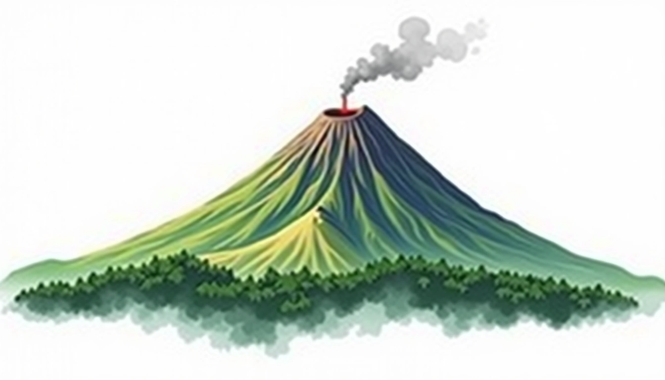 Nikko-Shirane-san — 2,578m — Japan — watercolor illustration