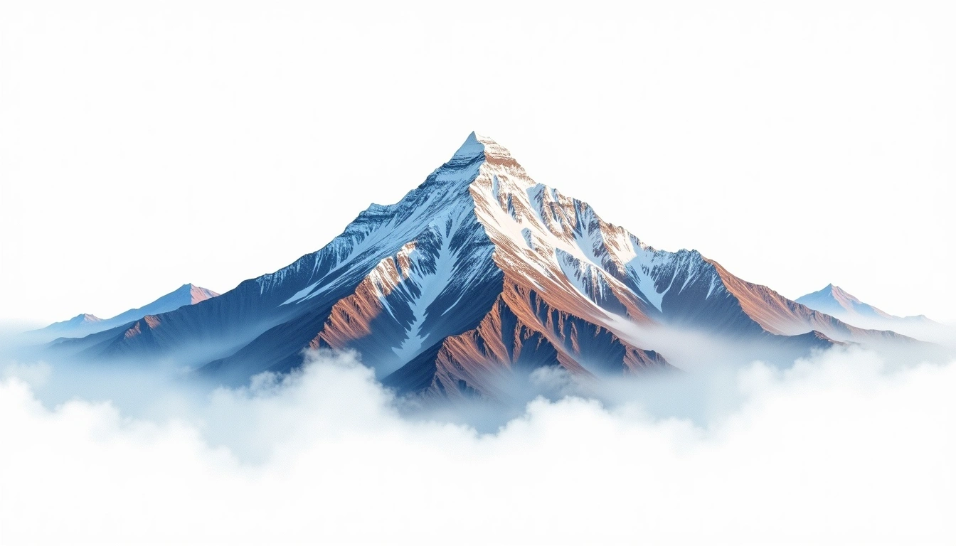 Nilgiri North — 7,061m — Nepal — watercolor illustration