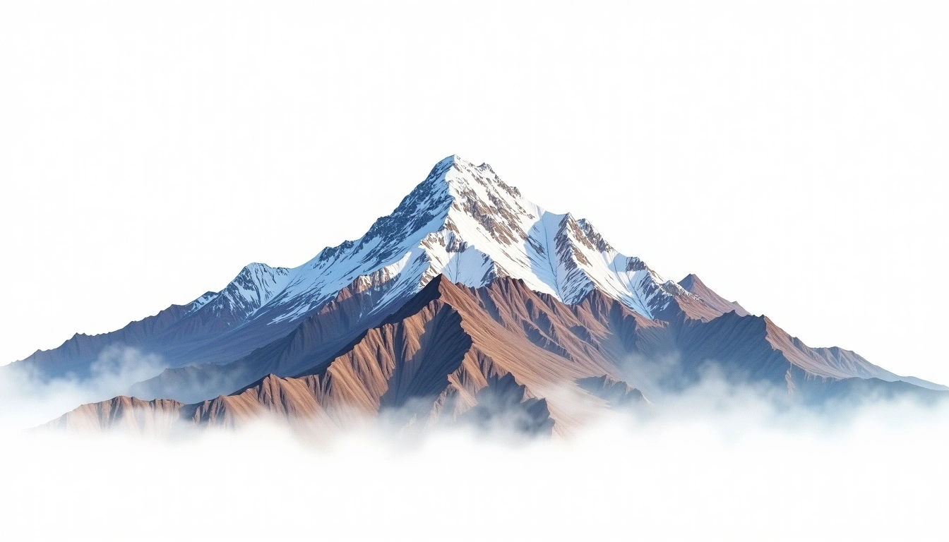 Nilgiri South — 6,839m — Nepal — watercolor illustration