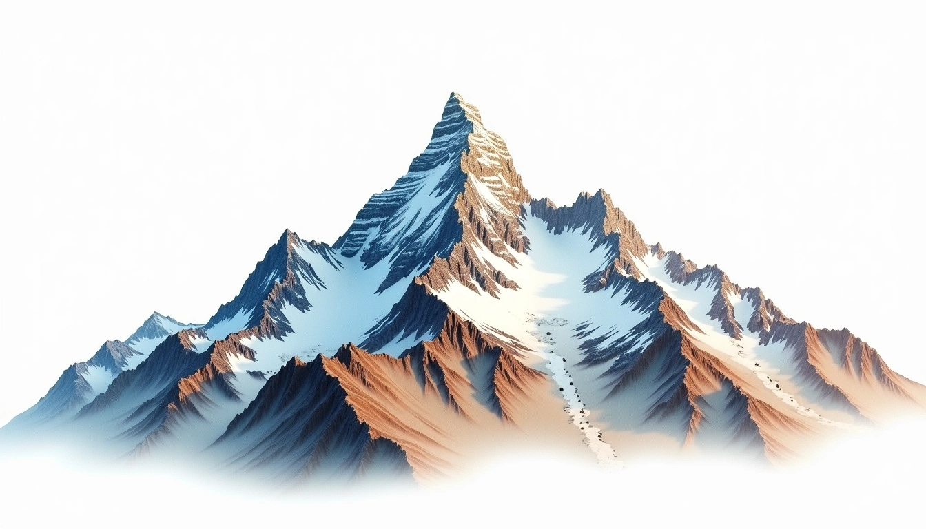 Nordend — 4,609m — Switzerland — watercolor illustration