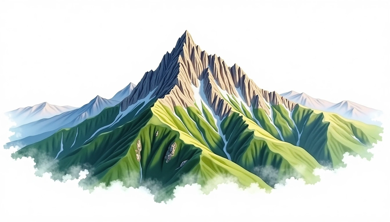 Nordkette Hafelekar — 2,334m — Austria — watercolor illustration