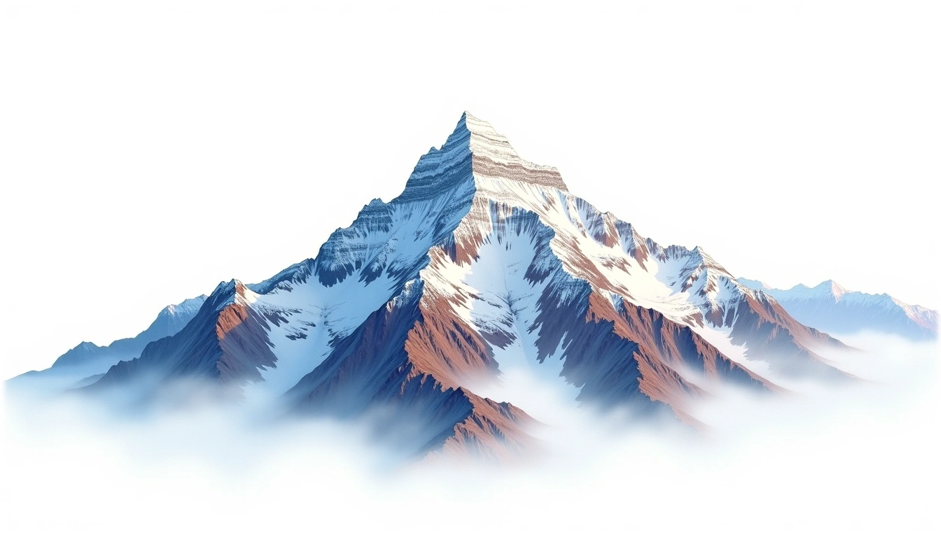 Qomolangma North Col — 7,056m — China — watercolor illustration