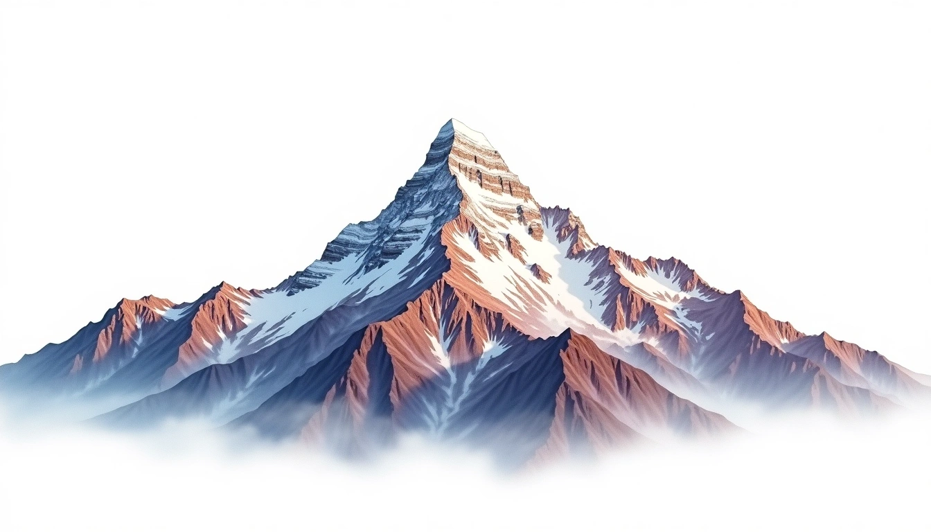 North Maroon Peak — 4,272m — United States — watercolor illustration