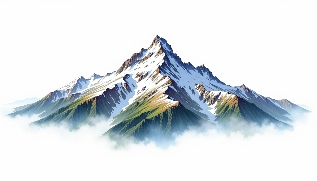 North Palisade — 4,341m — United States — watercolor illustration