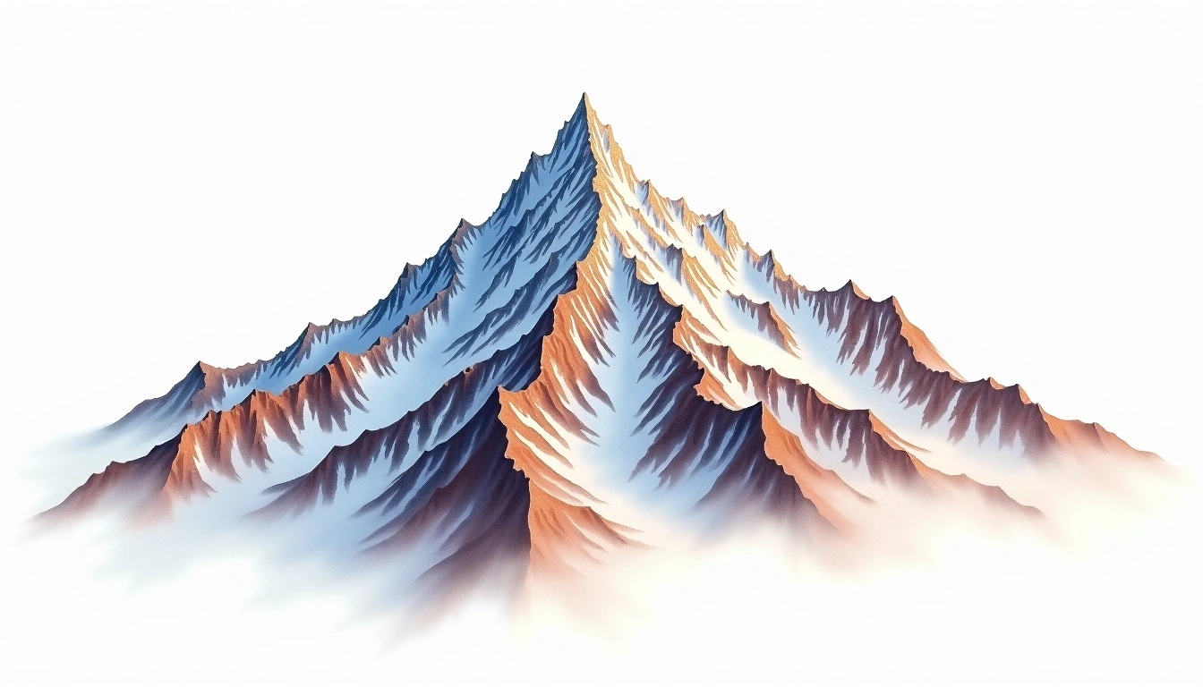 Noshaq — 7,492m — Afghanistan — watercolor illustration