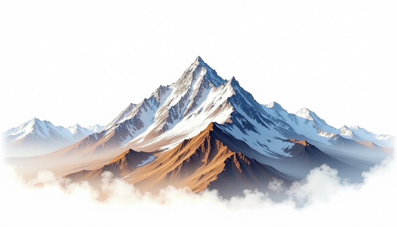 Nyegyi Kansang — 7,047m — India — watercolor illustration