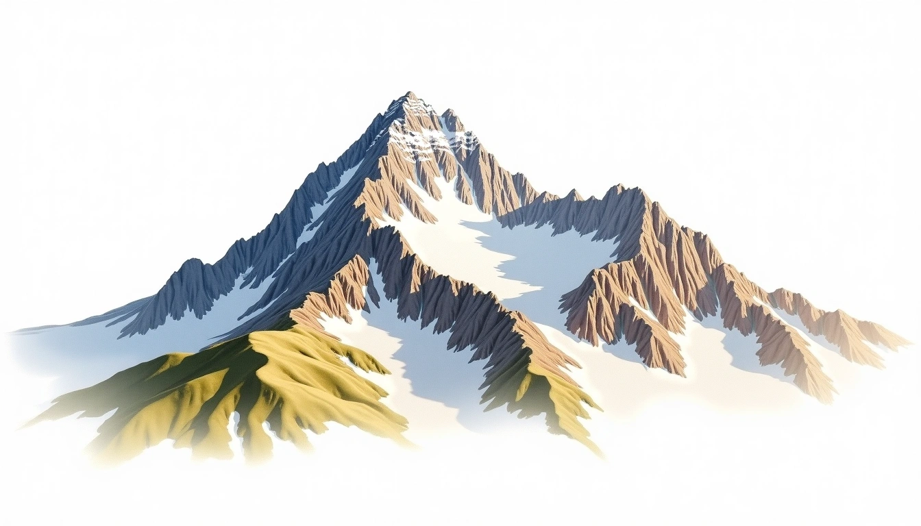Ober Gabelhorn — 4,063m — Switzerland — watercolor illustration