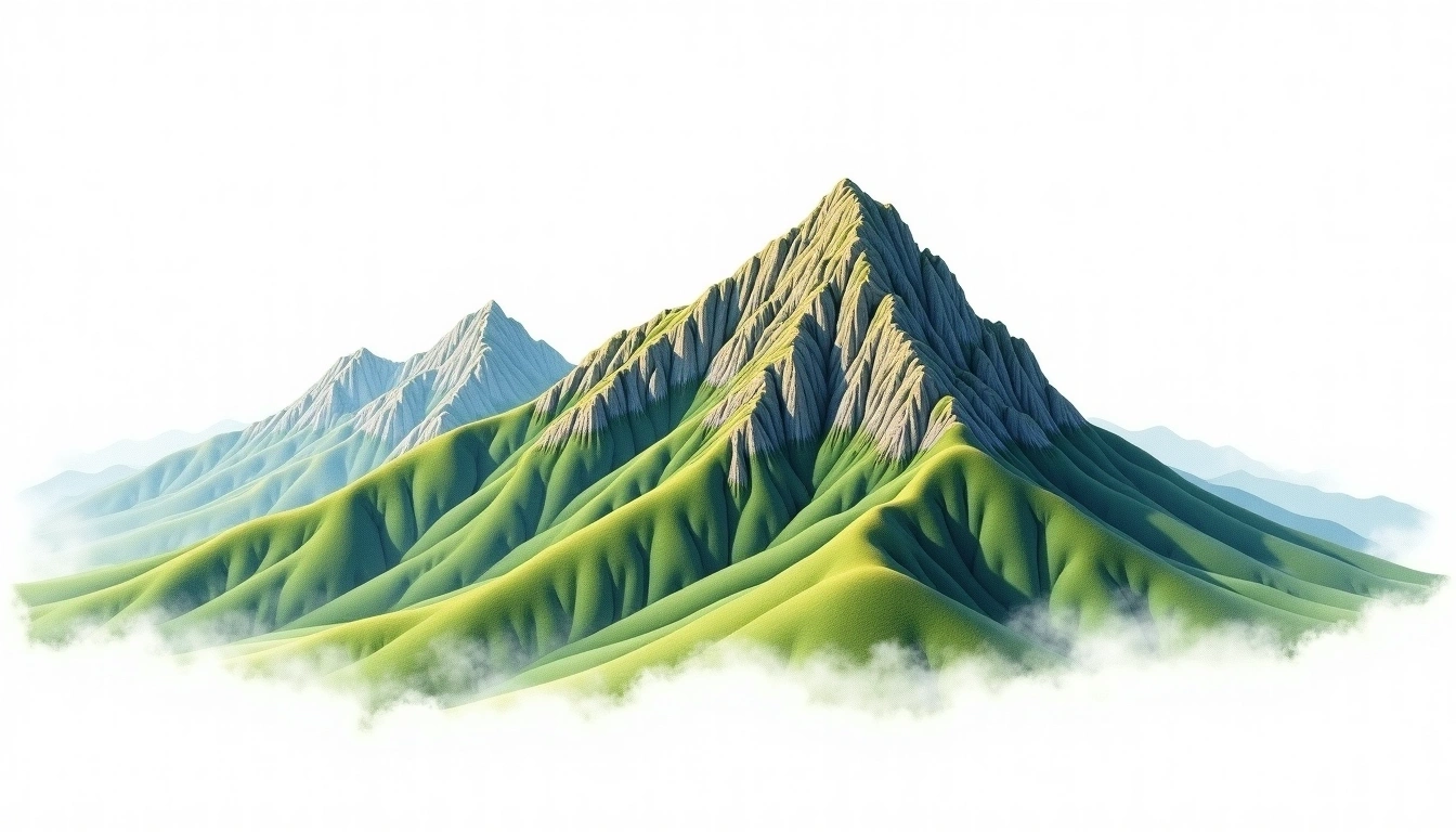 Obongsan — 779m — South Korea — watercolor illustration