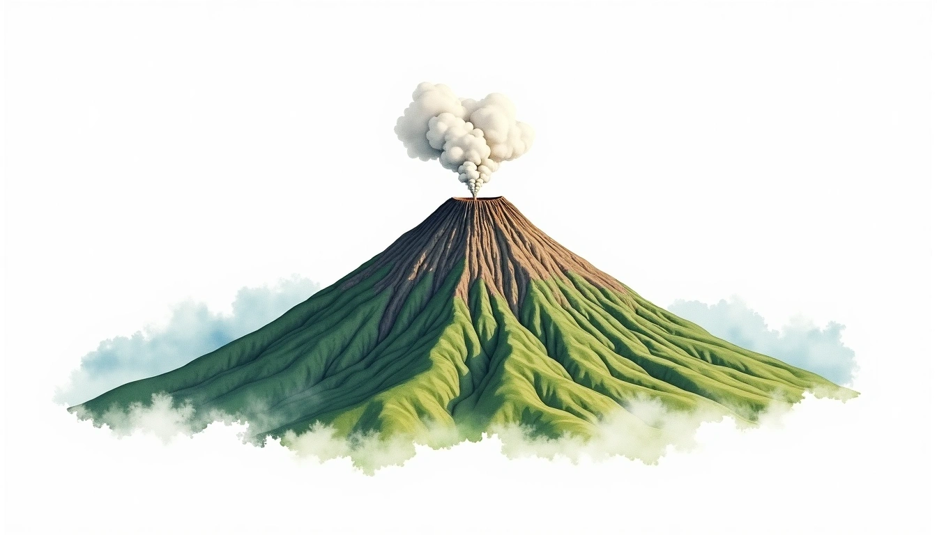 Ol Doinyo Lengai — 2,962m — Tanzania — watercolor illustration