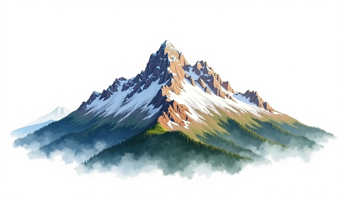Old Goat Mountain — 2,789m — Canada — watercolor illustration