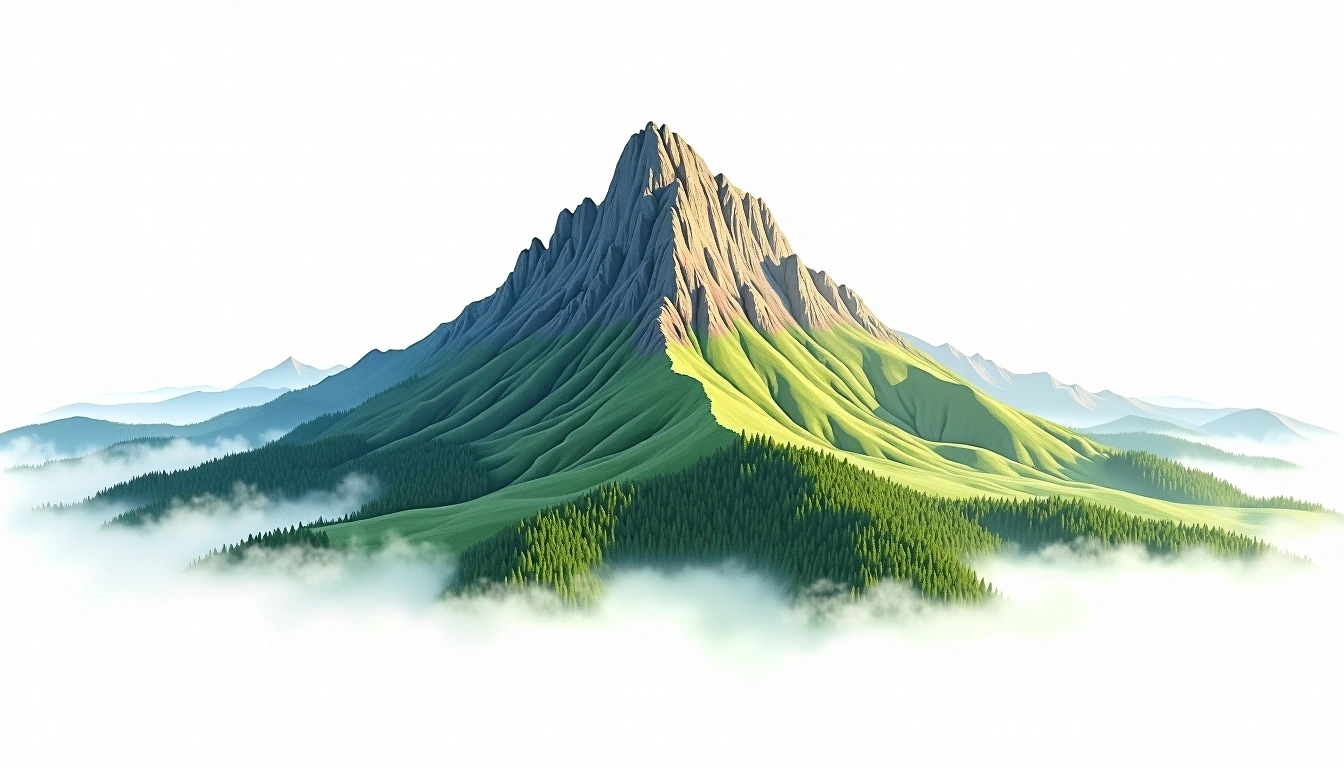 Omu Peak — 2,507m — Romania — watercolor illustration