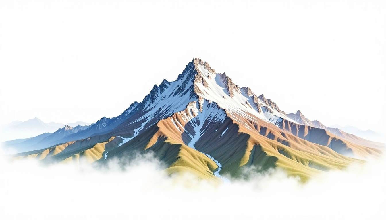 Oshtoran Kuh — 4,150m — Iran — watercolor illustration