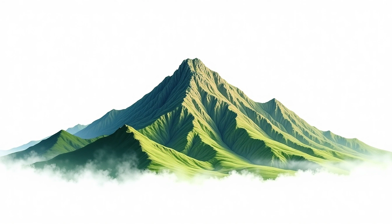 Palbongsan — 1,150m — South Korea — watercolor illustration