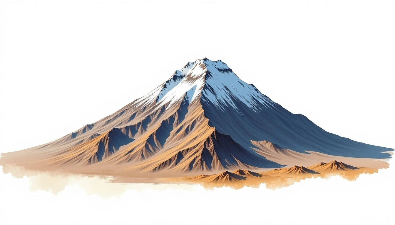 Palcaraju — 6,274m — Peru — watercolor illustration