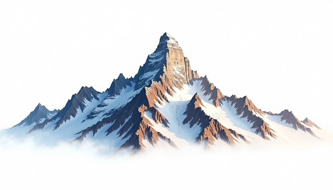Paldor Peak — 5,896m — Nepal — watercolor illustration