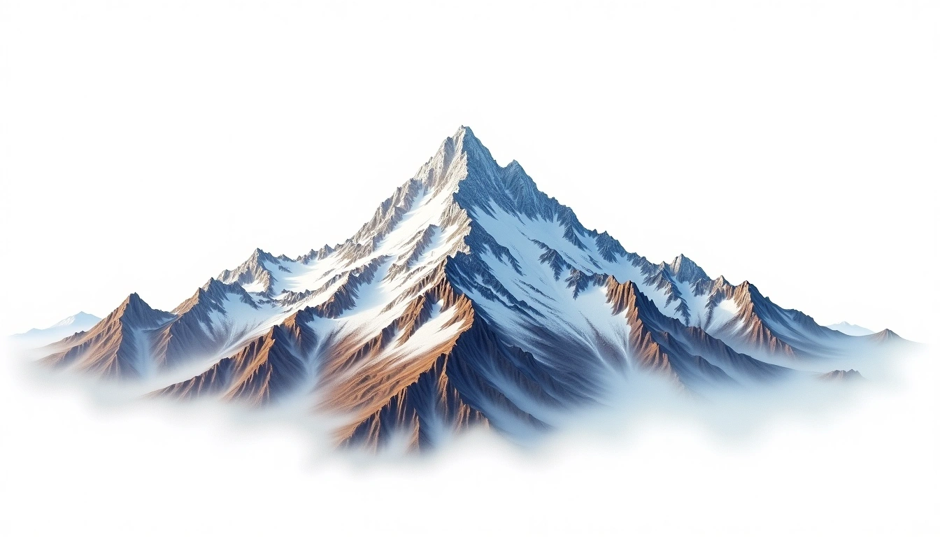 Pandim — 6,691m — India — watercolor illustration