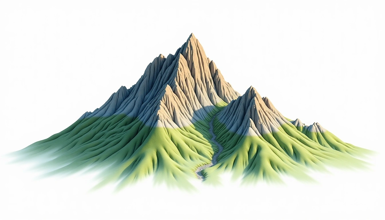 Panther Peak — 1,382m — United States — watercolor illustration