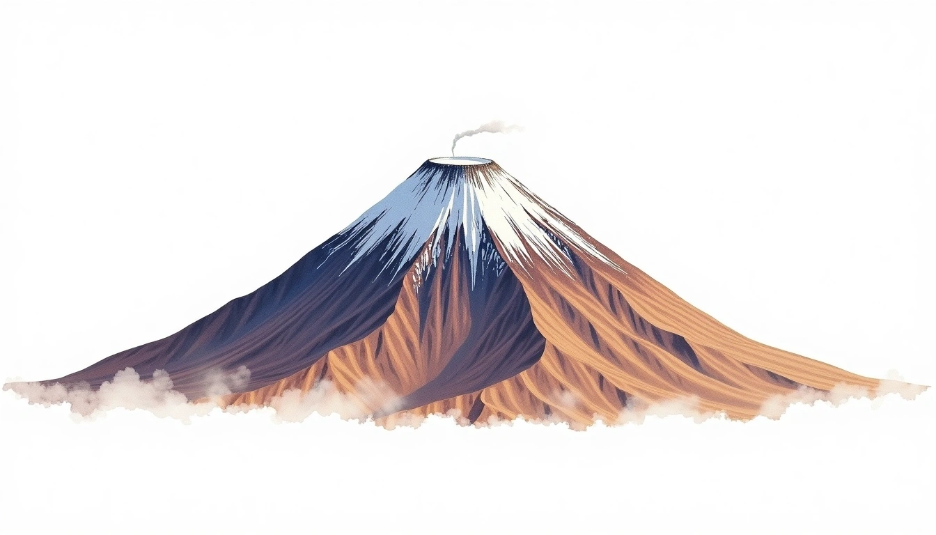 Parinacota — 6,348m — Chile — watercolor illustration
