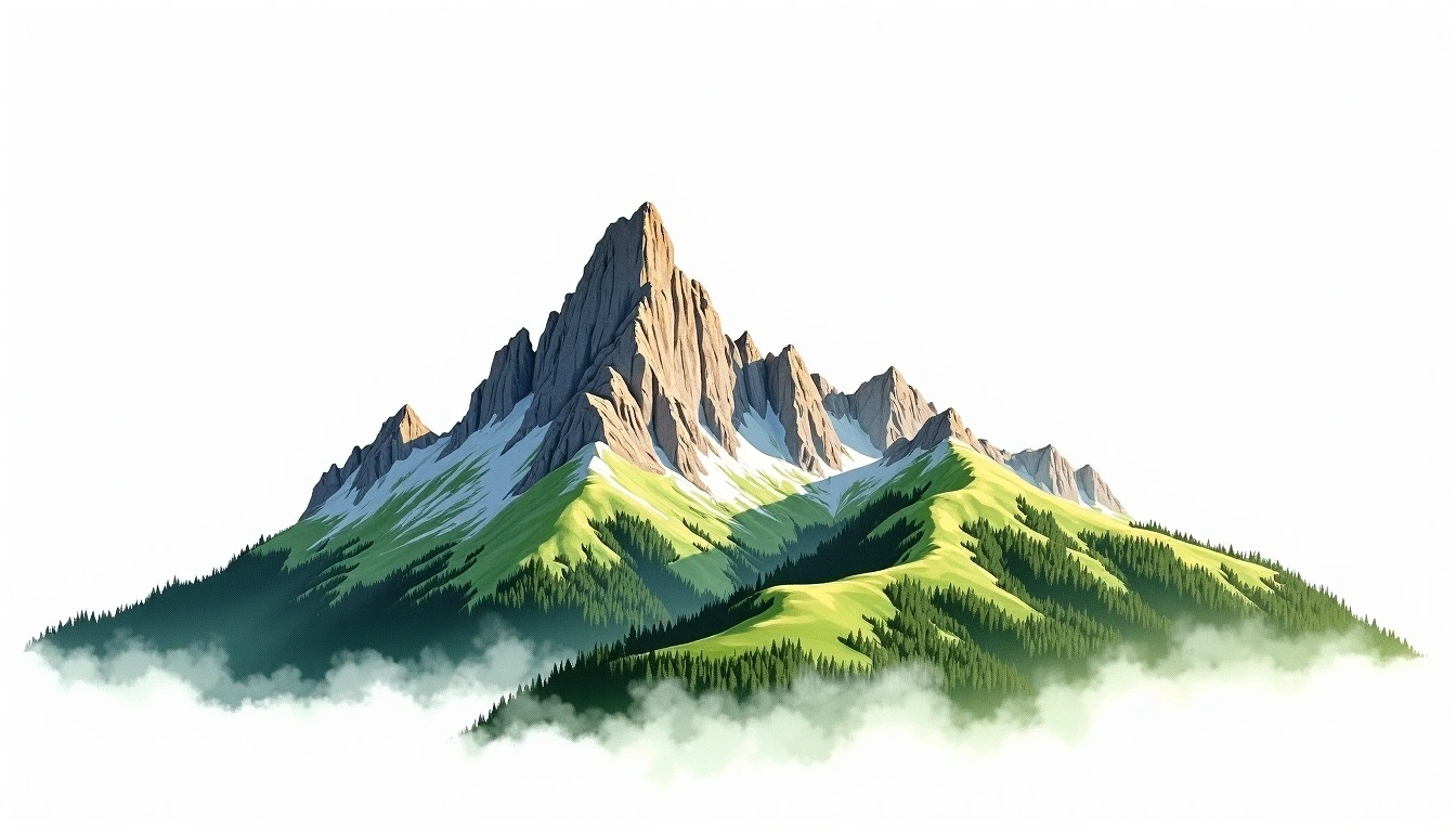 Patscherkofel — 2,246m — Austria — watercolor illustration