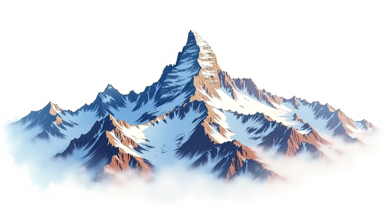 Peak Korzhenevskaya — 7,105m — Tajikistan — watercolor illustration